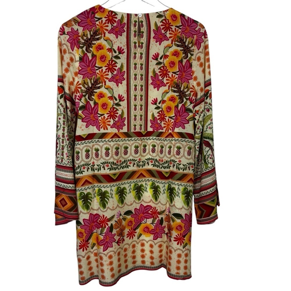 CELINA MOON Bell Sleeve Boho Tunic Mini Dress Size Small - Picture 2 of 11